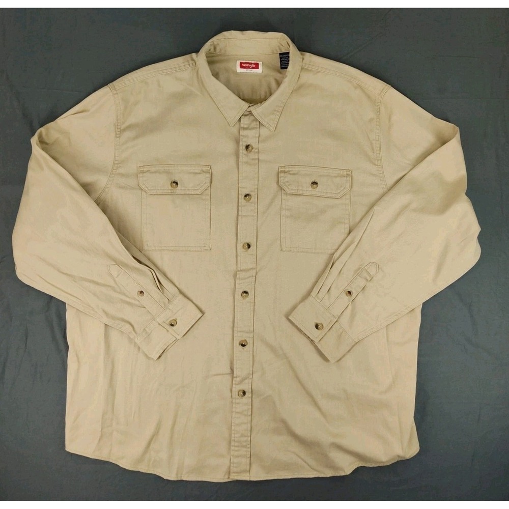 Wrangler Beige Long Sleeve Shirt Size‎ 2XL